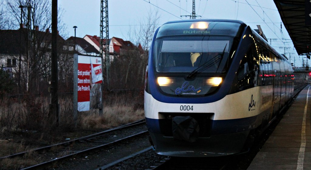 Der VT 0004 der OLA in Neubradenburg am 19.2.2012