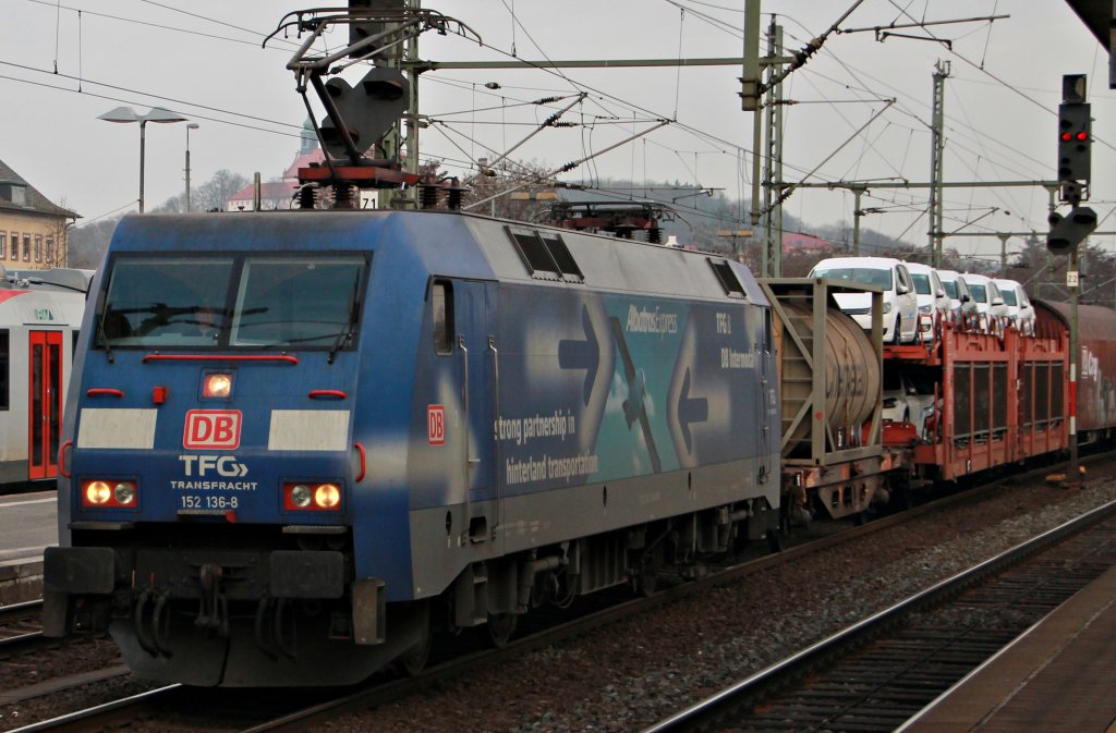 Die 152 136 in Fulda am 3.4.2012!