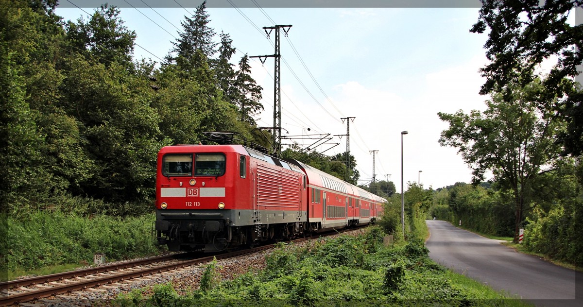 112 113 bei der Einfahrt in den Neubrandenburger Bahnhof in hinterste Mühle am 23.08.2015