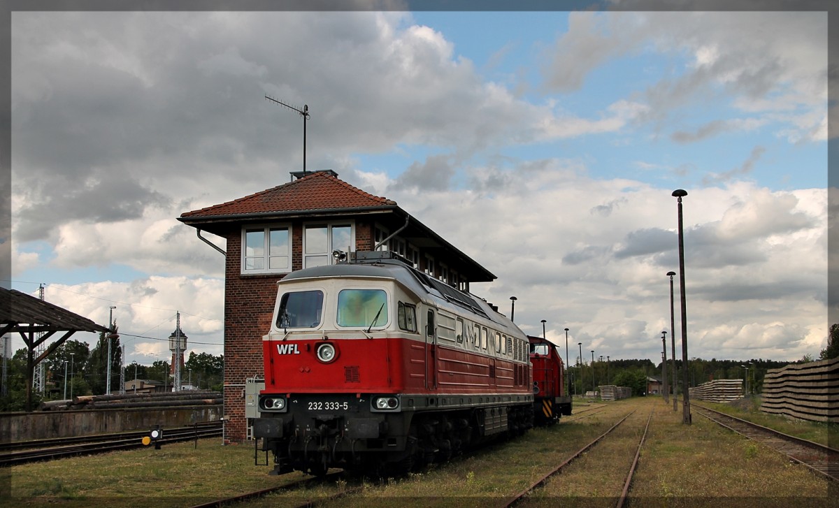 232 333 der WFL abgestellt in Neustrelitz-Süd am 26.05.2015