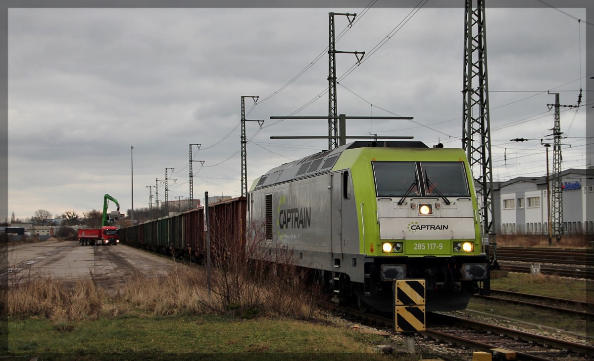 285 117 der ITL/Captrain in Neubrandenburg am 14.01.2015