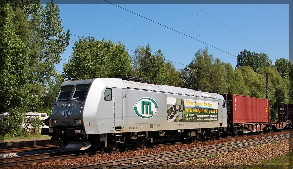 ITL 185 548 bei der Durchfahrt von Leipzig - Thekla am 21.08.2015 