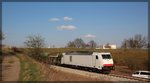 BR 285/489726/285-107-der-itlcaptrain-bei-gleisbauarbeiten 285 107 der ITL/Captrain bei Gleisbauarbeiten in Neubrandenburg am 06.04.2016