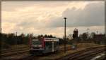 eisenbahngesellschaft-potsdam-egp-2/423872/hansegp-bei-der-einfahrt-in-karowmeckl HANS/EGP bei der Einfahrt in Karow(Meckl.) als letzter Zug des Tages in Richtung Parchim am 26.04.2015