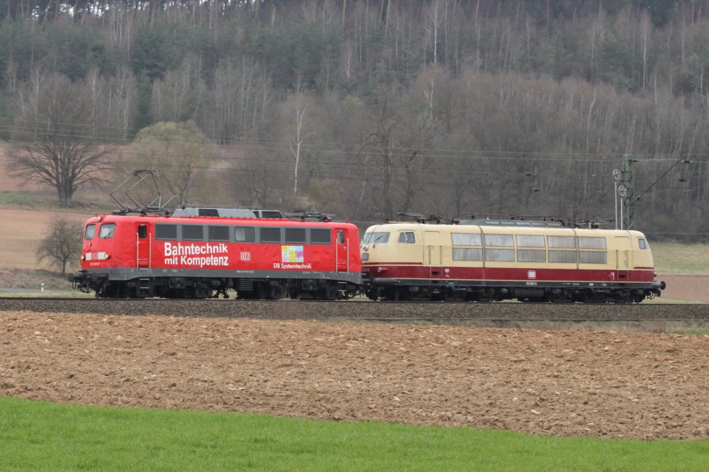 Die 110 169 und 103 222 in Fulda am 2.4.2012!