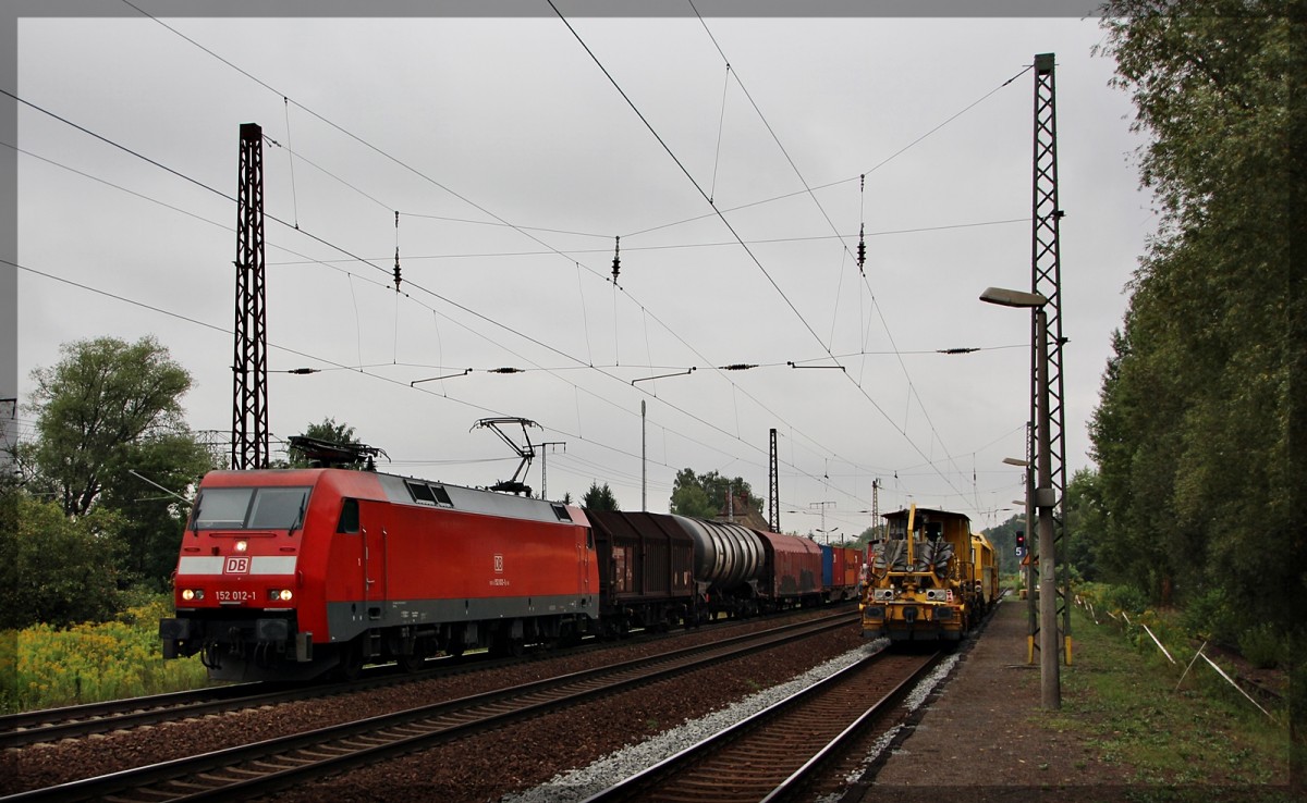 152 012 bei der Durchfahrt von Leipzig - Thekla am 19.08.2015
