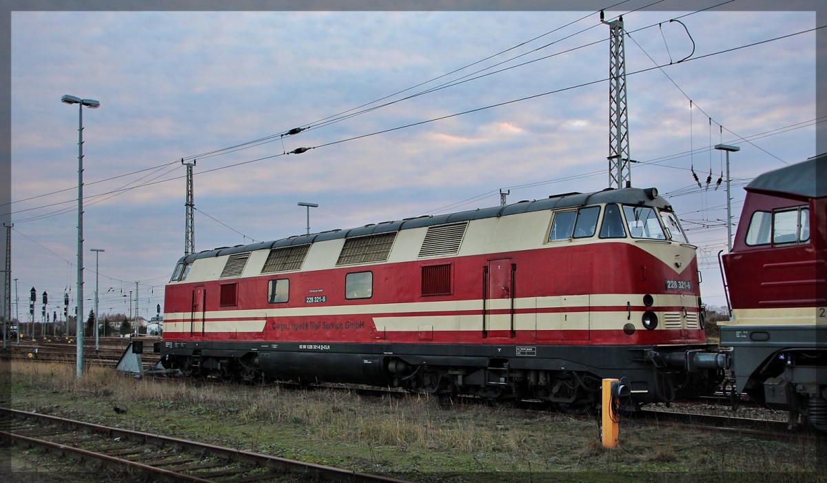 228 321 der CLR abgestellt in Angermünde am 25.12.2015