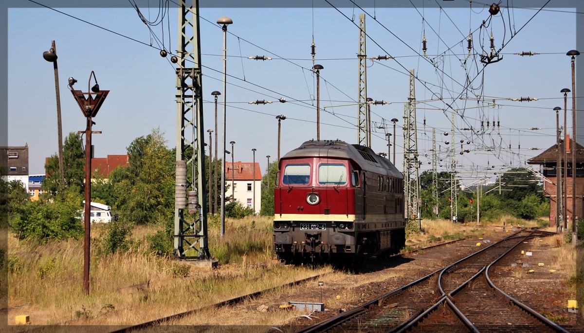 231 012 der WFL abgestellt in Neubrandenburg am 07.07.2015