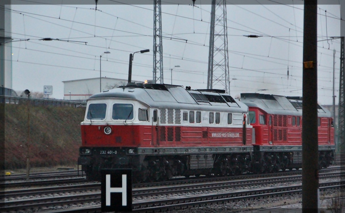 232 401 und 232 201 in Waren an der Müritz am 10.11.2015