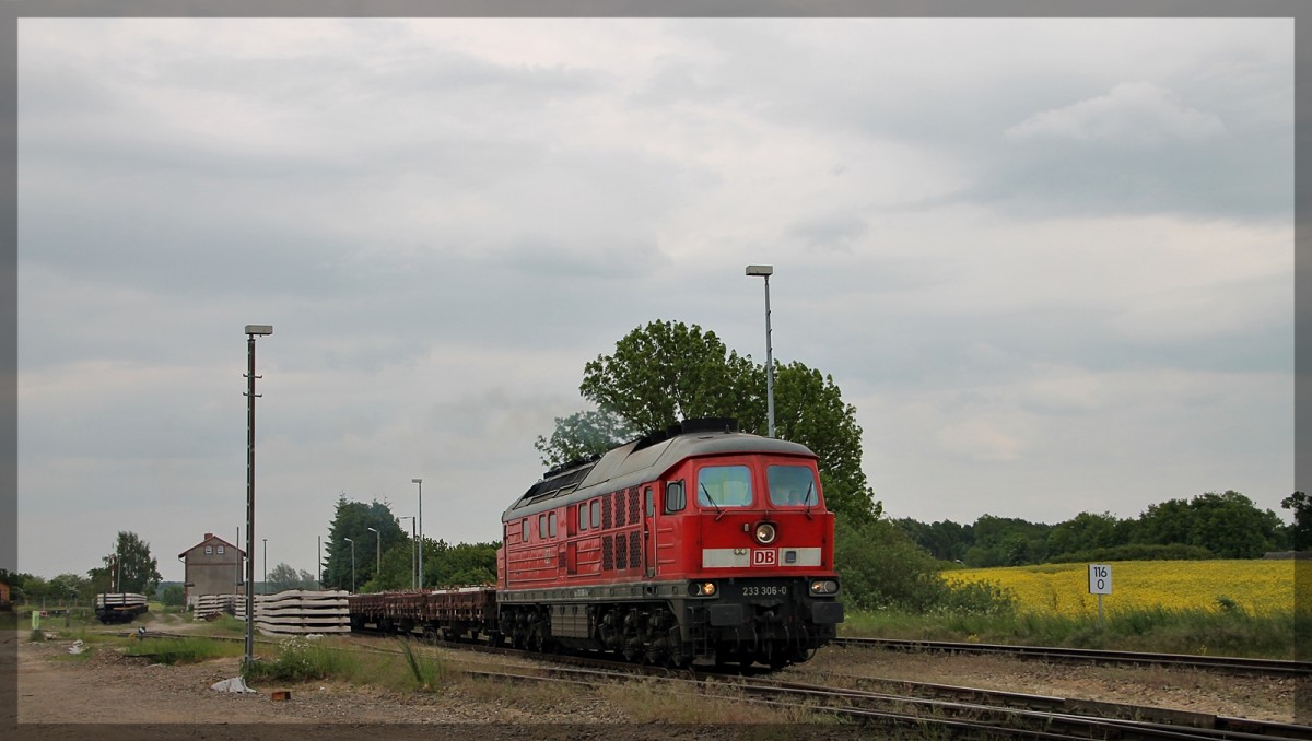 233 306 bei der Ausfahrt aus Möllenhagen in Richtung Waren an der Müritz am 28.05.2015