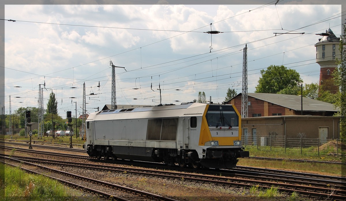 263 005 in Neustrelitz bei einer Rangierfahrt in höhe das Lokschuppens am 13.05.2015.
