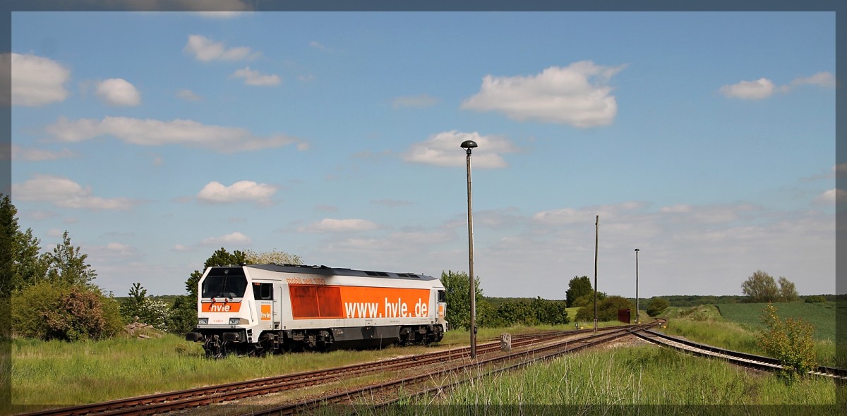 264 008 (V490.3) der HVLE abgestellt in Möllenhagen am 22.05.2015