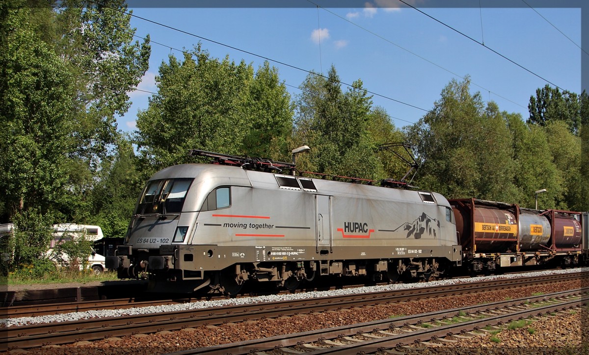 Hupac 182 602 bei der Durchfahrt von Leipzig - Thekla am 21.08.2015