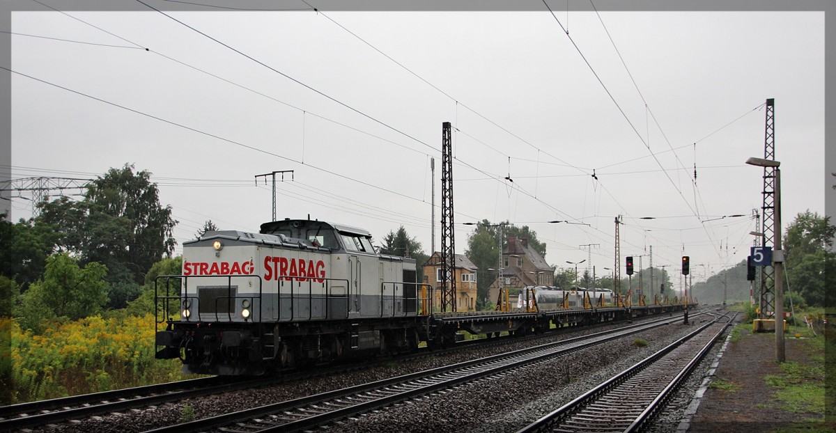 StrabagRail 203 841 bei der Durchfahrt von Leipzig - Thekla am 19.08.2015
