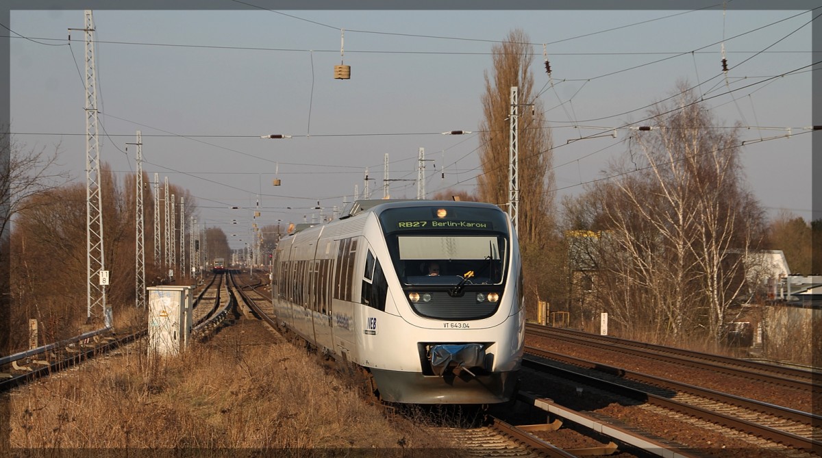 VT 643.04 der PEG/NEB am 19.3.2015 in Berlin-Karow.