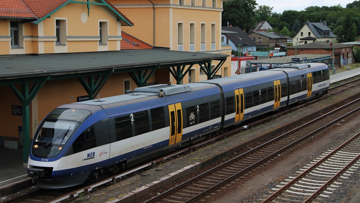 VT 732 im Bahnhof Strausberg kurz vor der Abfahrt nach Berlin-Lichtenberg am 19.6.2014!