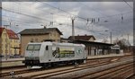 185 548 der Captrain/ITL abgestellt im Bahnhof Angermünde am 22.03.2016